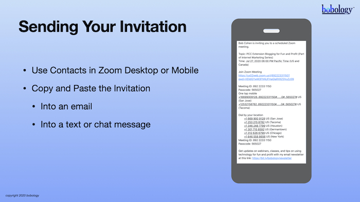 Schedule and Invite in Zoom